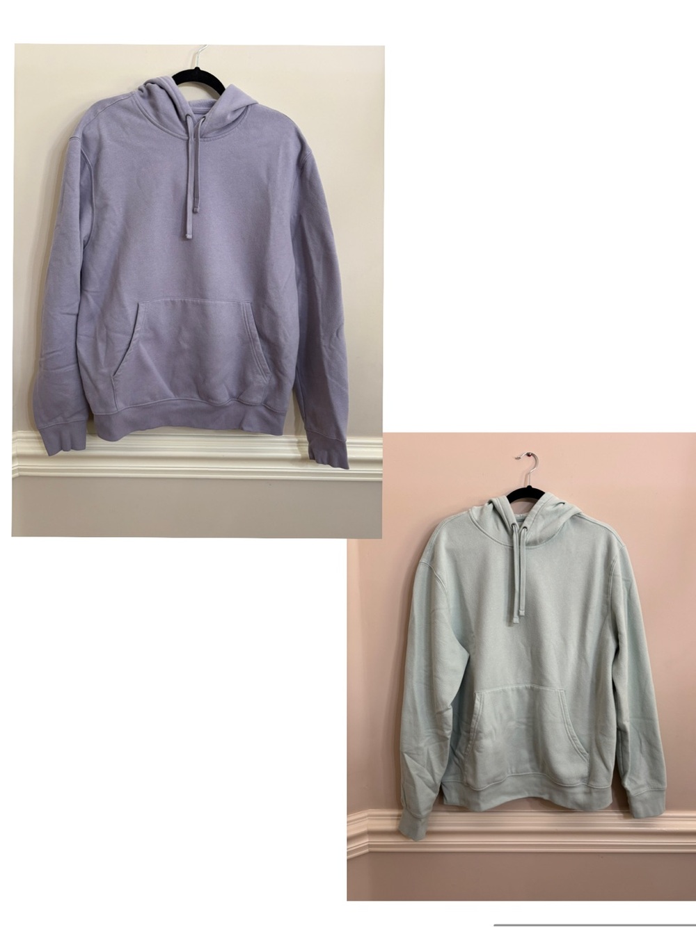 Lot of 2 Tek Gear Men's Hoodie Sweatshirts - Lavender and Mint Size Large